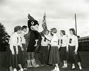 Cy and the Pep Squad in 1954.